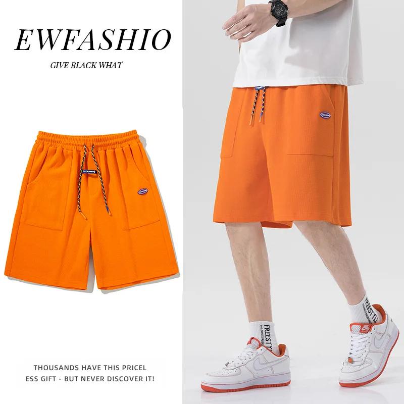 Men's wear | 2023 summer new waffle sports shorts loose casual basketball capris corn guard pants