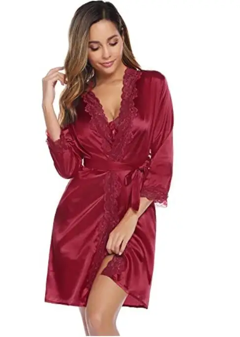 

Kimono Plus Women Black Intimate Erotic Robe Lingerie Night Satin Underwear Lace 2020 Gown Sexy Size Hot Sleepwear Sexy New