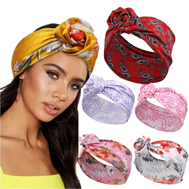 

Women's Wide Headwear Printed Hairband Yoga Hairband Sweatband
