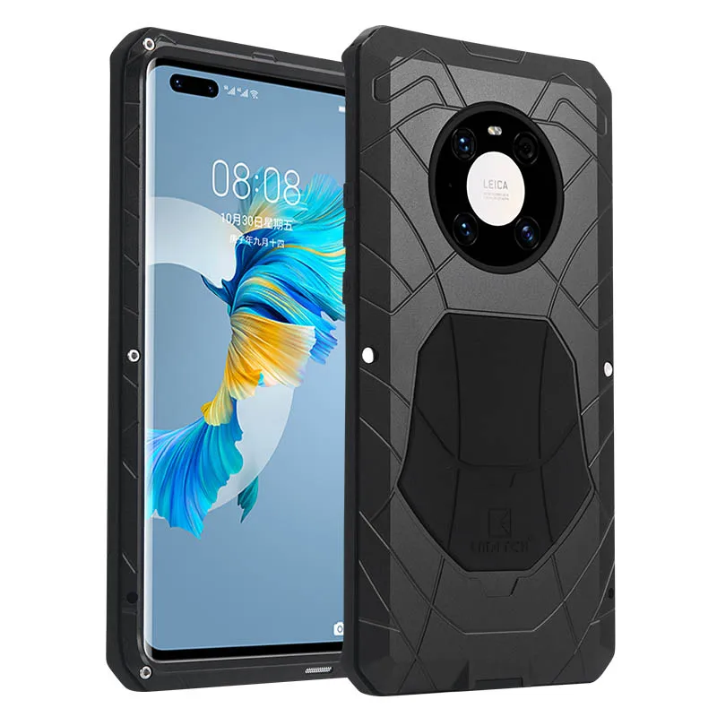 

Original Imatch Luxury Aluminum Metal Silicone Shockproof Case Cover For Huawei Mate 40 Pro + Plus Dirt Shock Proof Cover