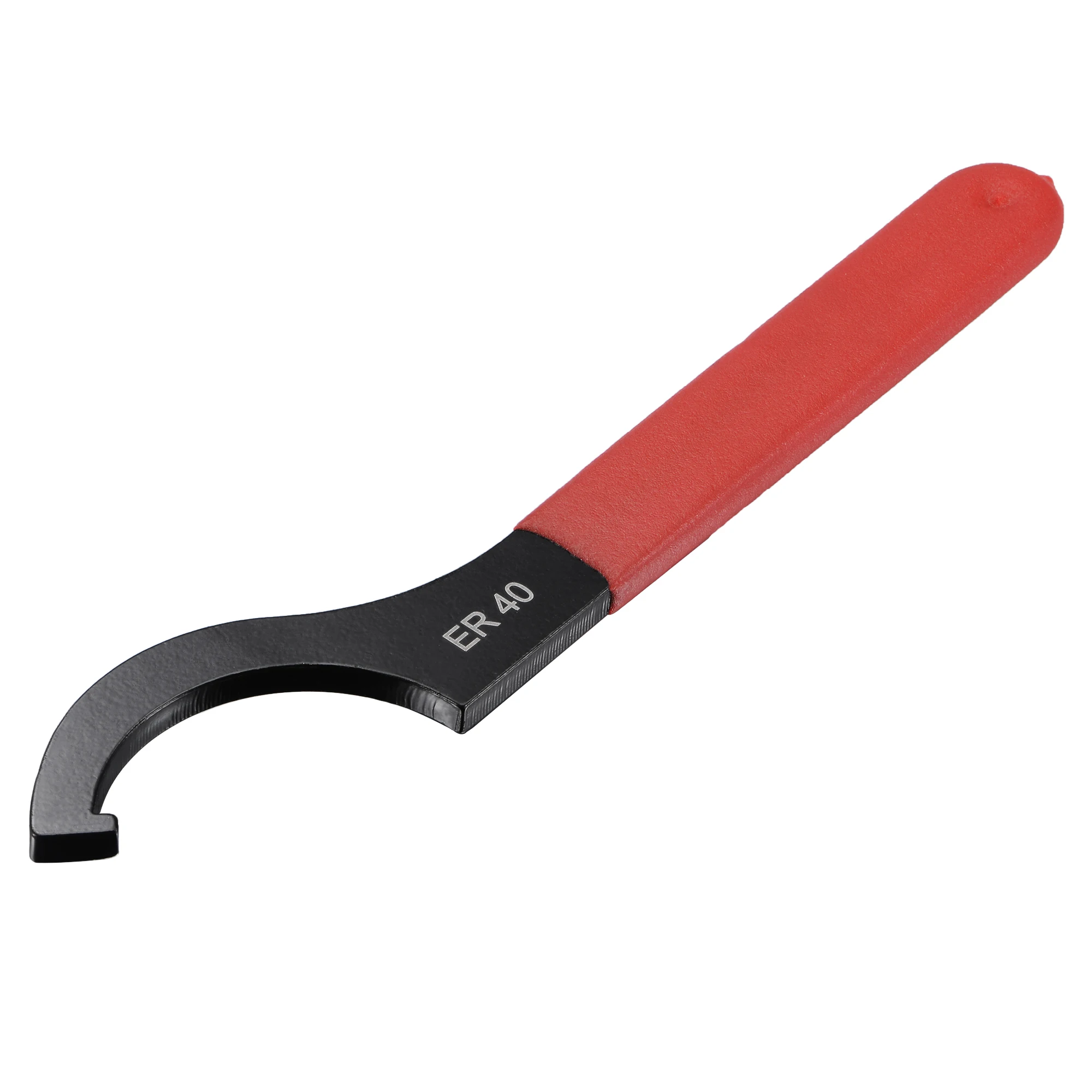 

uxcell C Hook Spanner Wrench for Lathe Clamping ER40 Collet Chuck Nut with Red Non-slip Handle