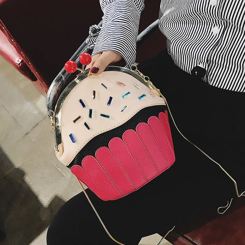 

Fashion cakes modeling diamond party casual purse ladies chain shoulder bag handbag crossbody mini messenger bag flap