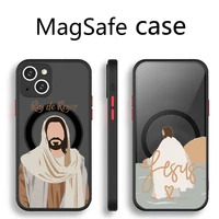 new faith christian religious jesus transparent magsafe magnetic magnet phone case for for iphone 13 12 11 pro max mini