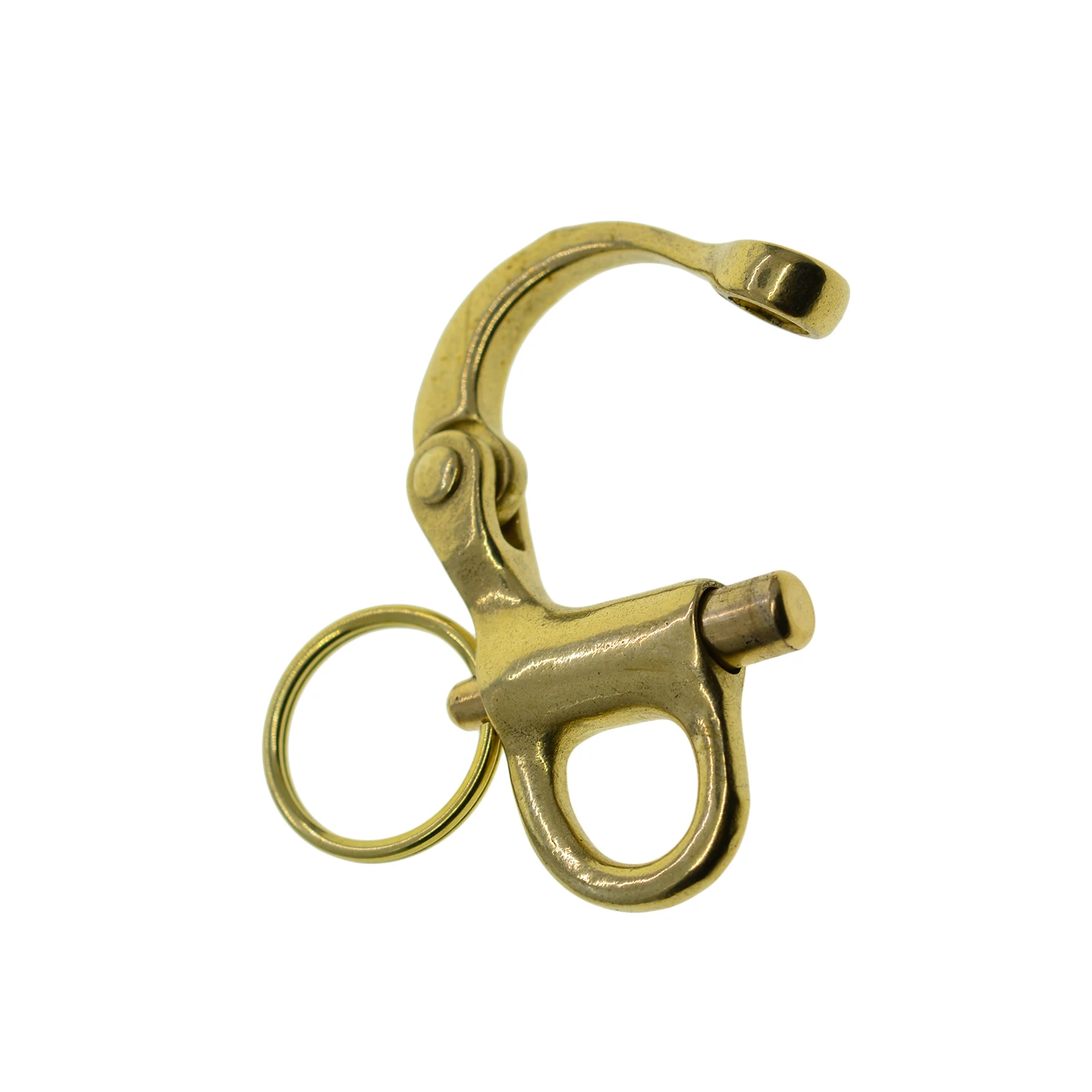 

solid brass sweden nautical snap pull lock carabiner hook shackle connector leather craft DIY Keychains keyring FOB