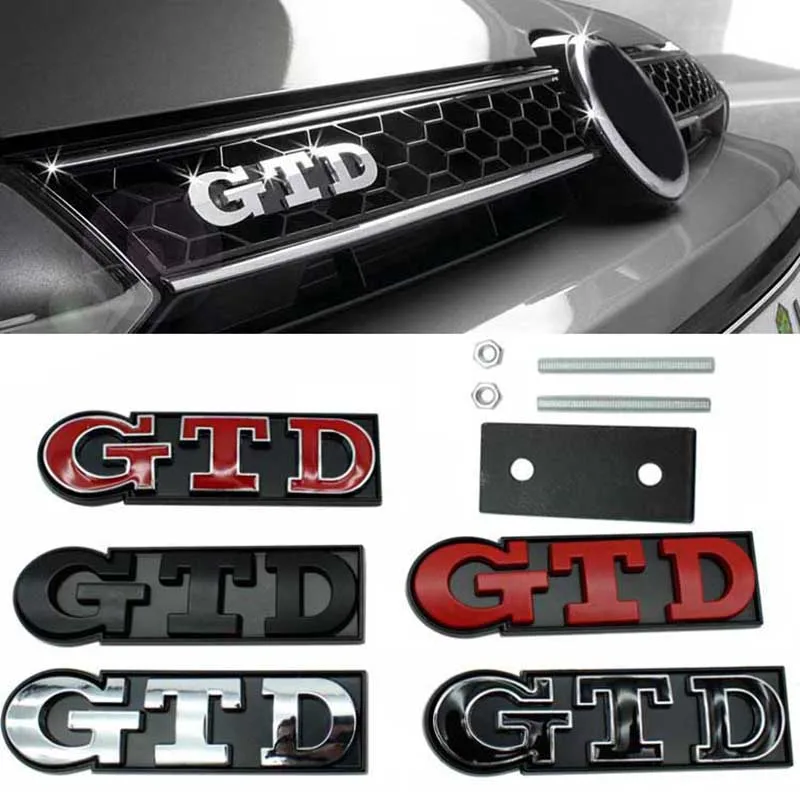Металлическая 3d-эмблема GTD для переднего гриля автомобиля, значок для Volkswagen VW Golf 3 4 5 6 7 7,5 MK4 MK5 MK6 MK7 GTD, логотип, наклейка, аксессуары