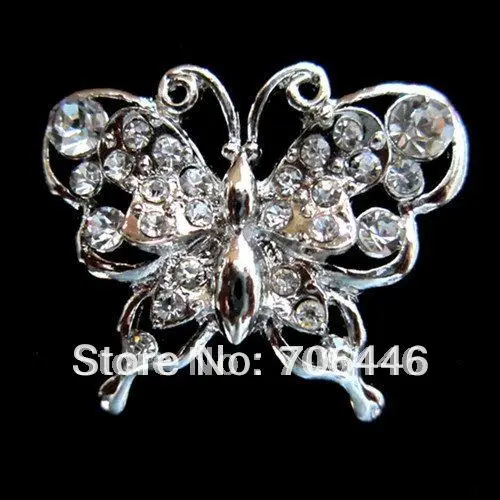 

Beautiful Silver Color Rhinestone Crystal Small Bridesmaid Butterfly Brooch