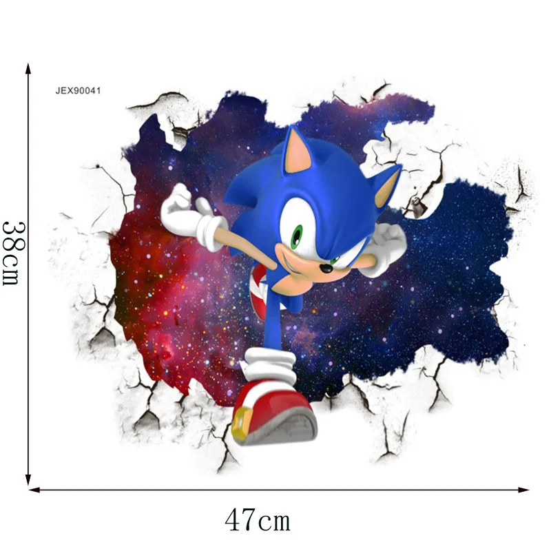 

Cartoon Wall Stickers Sonic Home Decoration for Kids Girls Children's Rooms Bedroom Living Room 3D Vinyl Mural Wallpaper Sticker