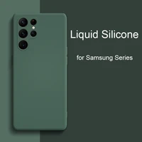 liquid silicone soft case for samsung galaxy s22 s21 s20 ultra plus fe s10 note 20 10 a53 a73 a33 5g a13 a52 a52s a72 a32 cover