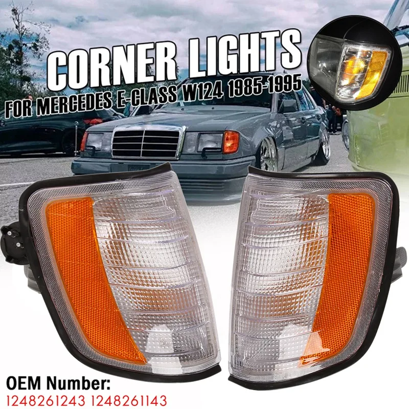 

Car Corner Light Front Turn Signal Indicator Lamp for Mercedes Benz E Class W124 1985-1996 1248261243 1248261143