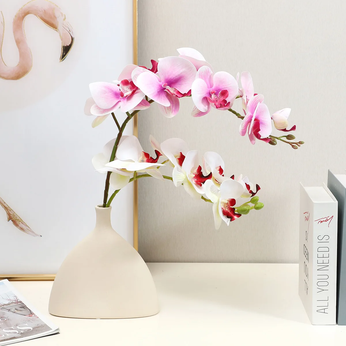 

3D Printing 7 Phalaenopsis Artificial Flowers Home Decor Wedding Table Party Decoration Vase Butterfly Orchid Artificial Plants