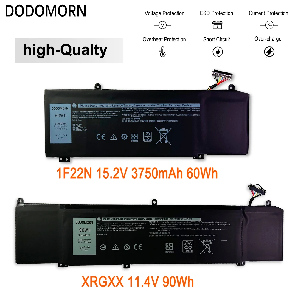 DODOMORN 1F22N XRGXX 60 Втч/90 Втч Аккумулятор для ноутбука Dell Inspiron G5 5590 G7 7590 7790 Alienware M15 M17 01F22N