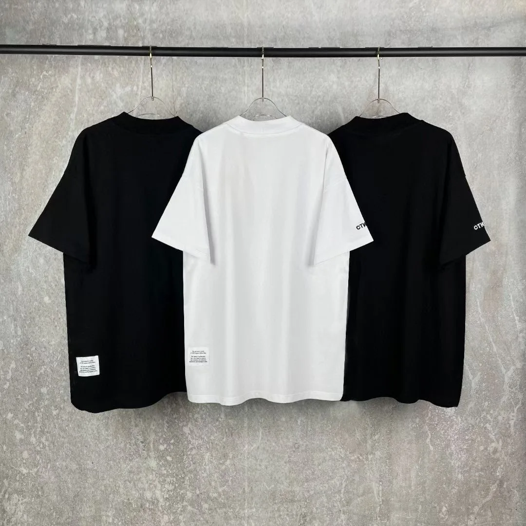 Модный бренд Половина водолазка пуловер футболка Для мужчин женщин с вышивкой