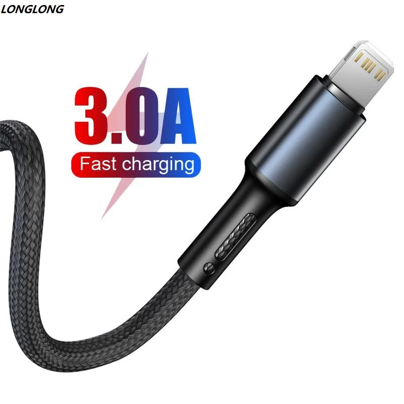 

3A Fast Charging USB Charger Cable For iPhone 13 12 11 Pro X XR XS Max 6s 7 8 Plus 5s SE 2020 iPad Origin Data Cord Long Line 3m