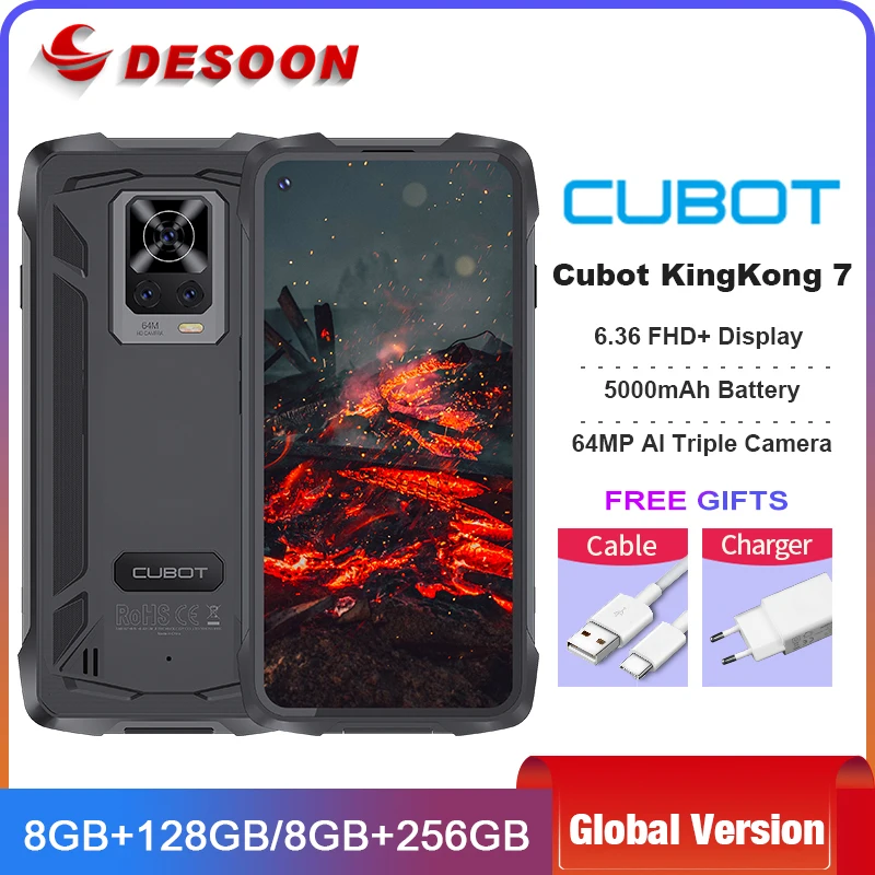 Cubot KingKong 7 IP68 IP69K Rugged Smartphone 8GB+128GB 64MP Triple Camera 6.36