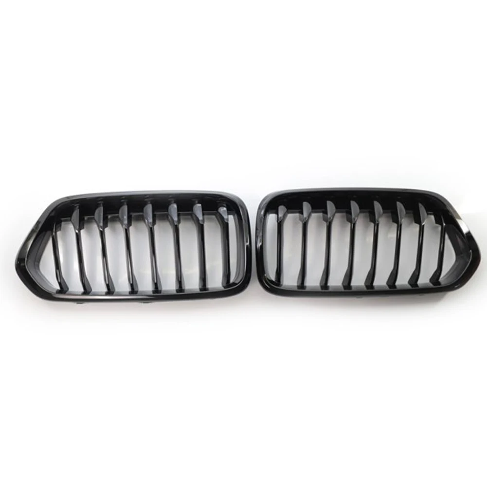 

2PCS Car Radiator Kidney Grill Set Pair M Performance F39 2455246/7 For BMW X2 F39 Bright Black Exterior Grilles Accessories