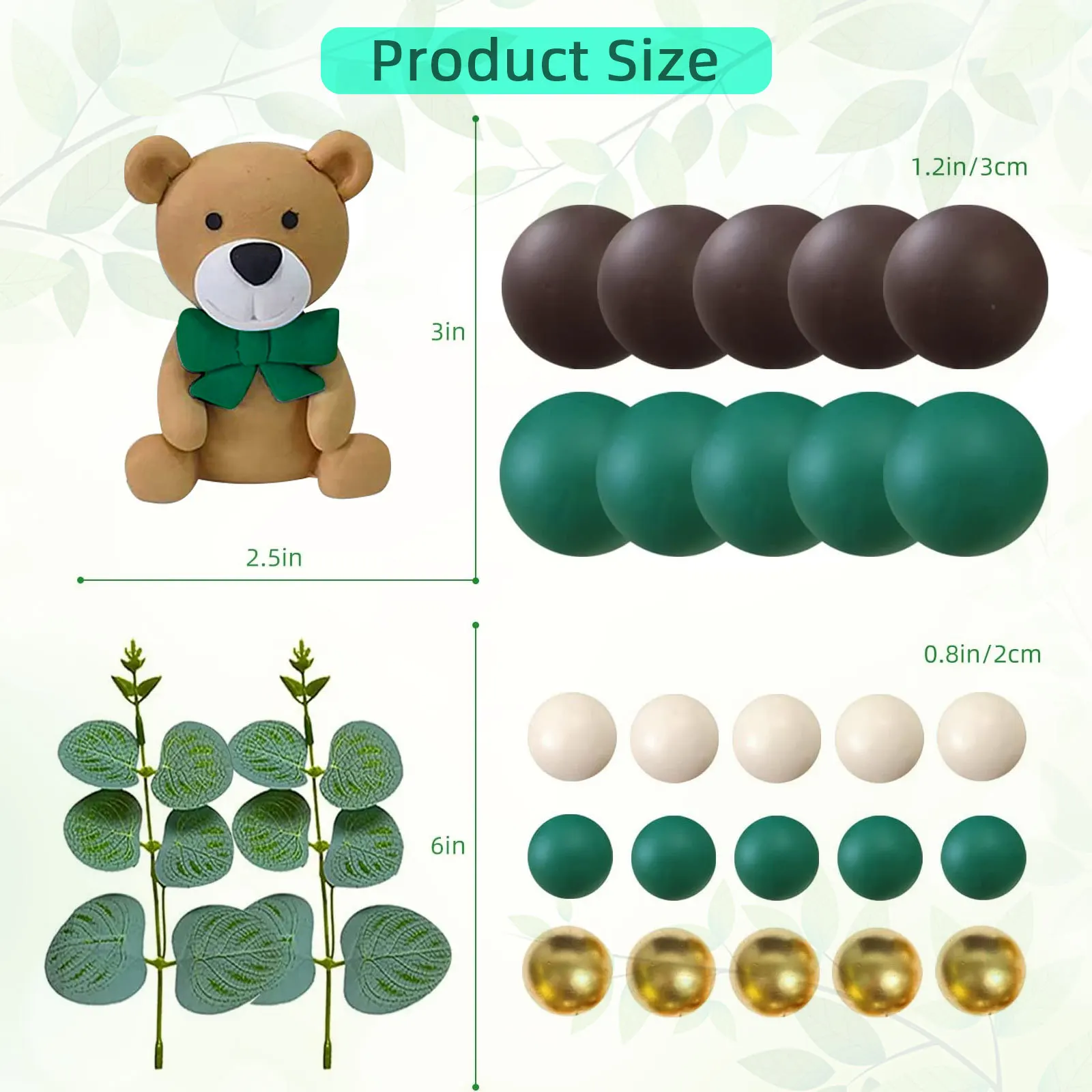 

Украшение для торта в виде джунглей, мишки тедди, 28 шт./комплект