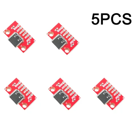 5 шт. USB-разъем типа C 3,1, последовательная базовая коммутационная гнездовая плата, красный адаптер с рядными иглами