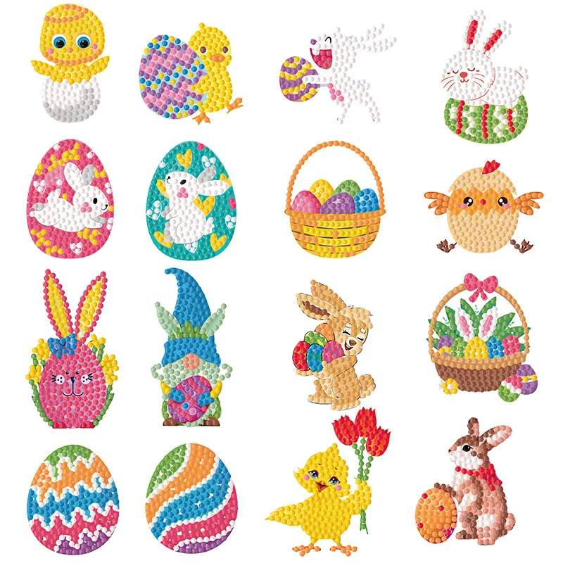 

5D алмазные наклейки для рисования, милые пасхальные яйца, кролик, творчество «сделай сам», искусство, алмазная краска по номерам, наборы дра...