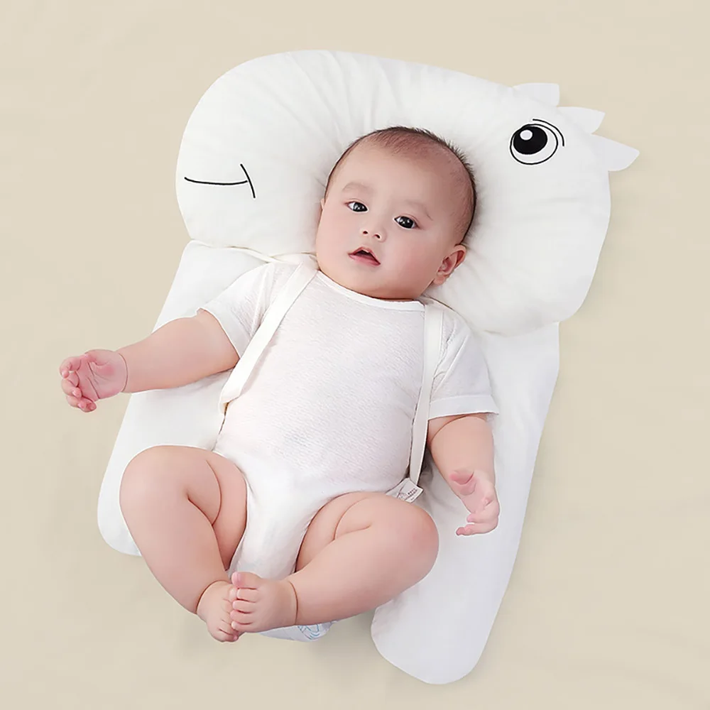 

Baby Flat Head Pillow Cotton Dinosaur Positioning Children'S Headrest Detachable Anti-Startle Neck Protection Newborn Pillow