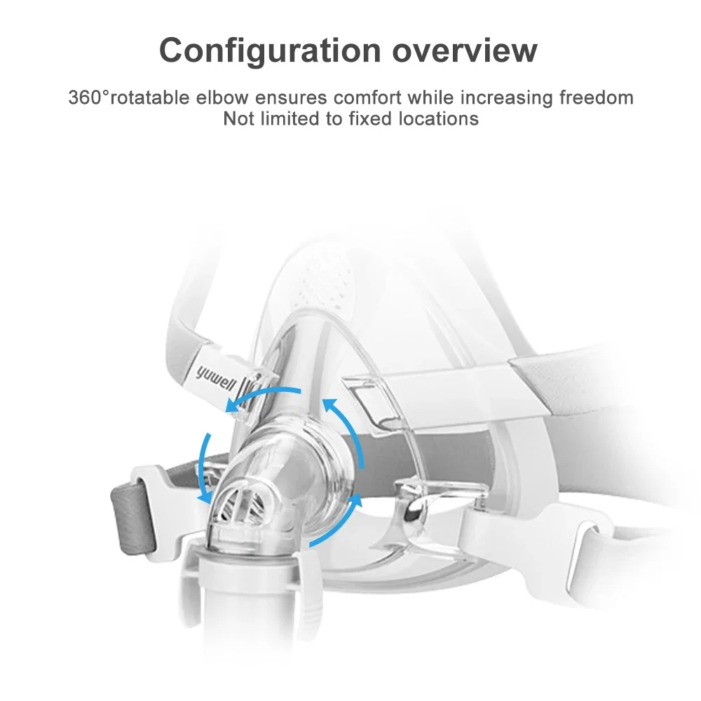 Фото YuWell YF-02 Маска Cpap с головным убором, полномаска, автоматическая CPAP APAP BIPAP для медицинского дыхательного аппарата, апноэ во сне, против храпа №3