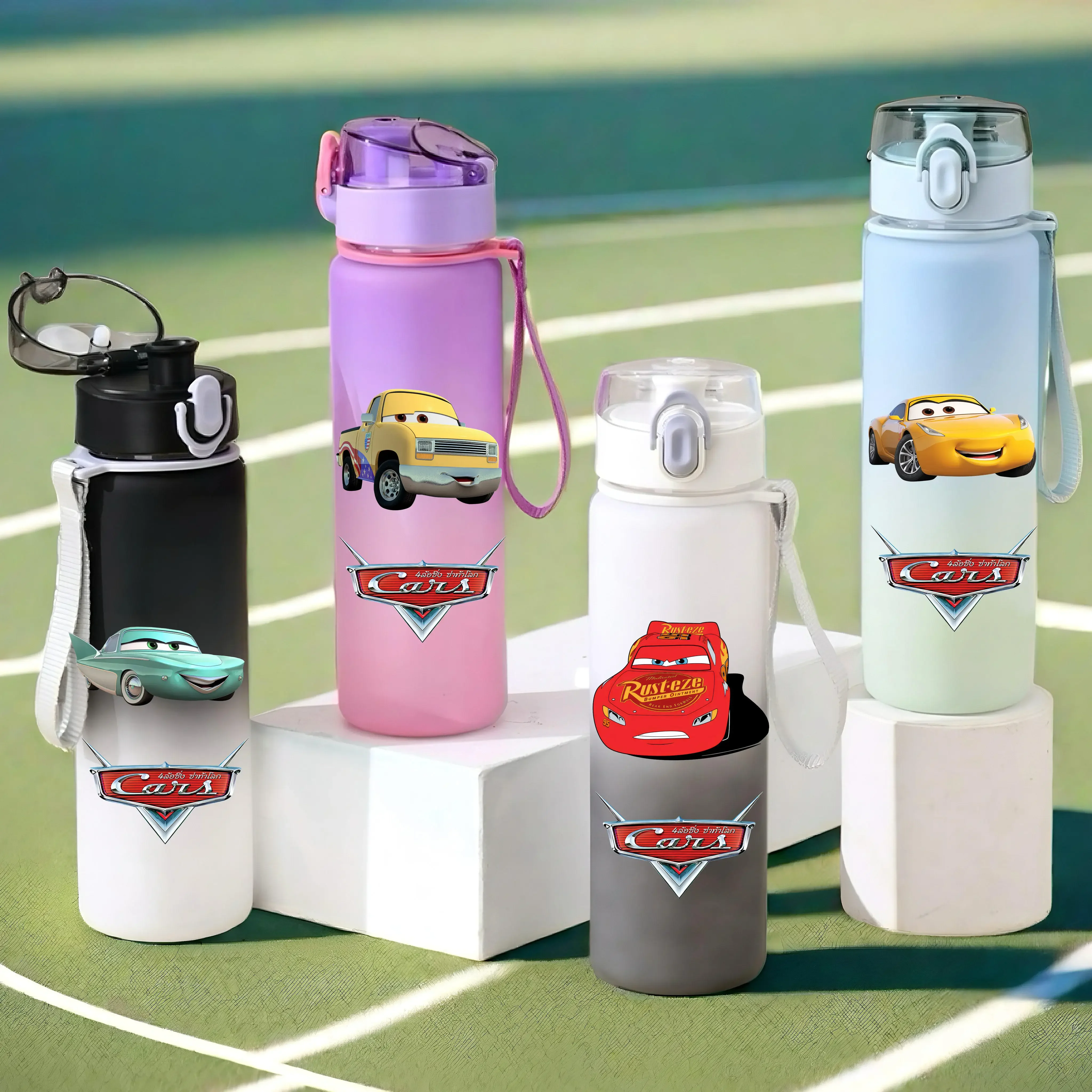 560 мл мультяшные автомобили большая емкость чашка для воды спортивная