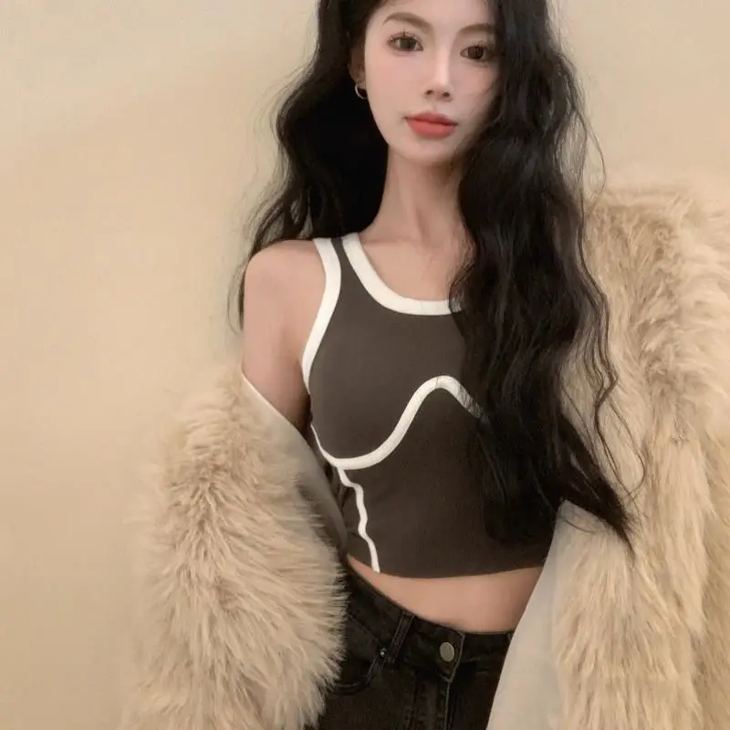 

Топ женский спортивный на тонких бретельках, без рукавов, Y2k