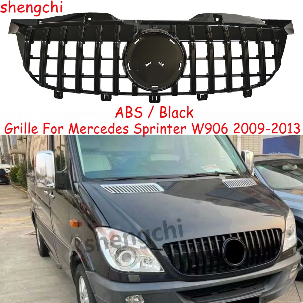 W906 GT Style черный/серебристый передний бампер гриль для Mercedes Benz Sprinter гоночная
