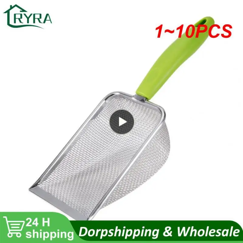 

1~10PCS Sand Reptile Scoop Litter Scooper Mesh Reptiles Substrate Box Filtering Steel Stainless Bedding Cleaner Cat Sifter Metal