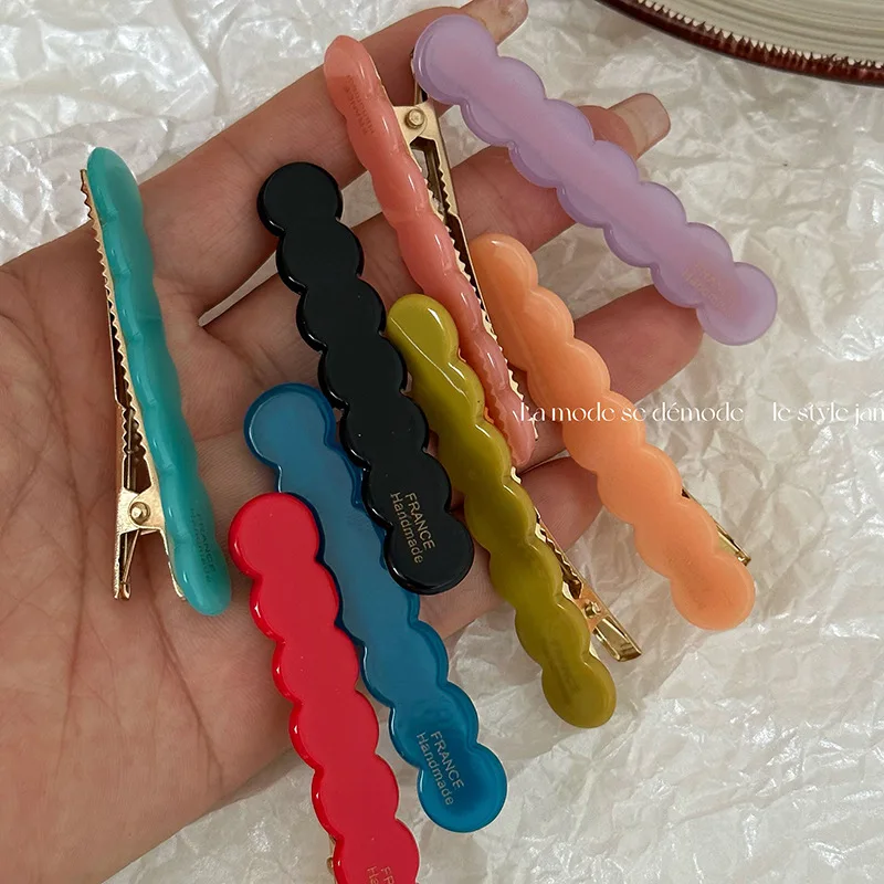 

New Sweet Cute Acetate Barrettes Alligator Hair Clips Lace Geometric Hairpins Korean Ins Girls Women Accessories Side Pins