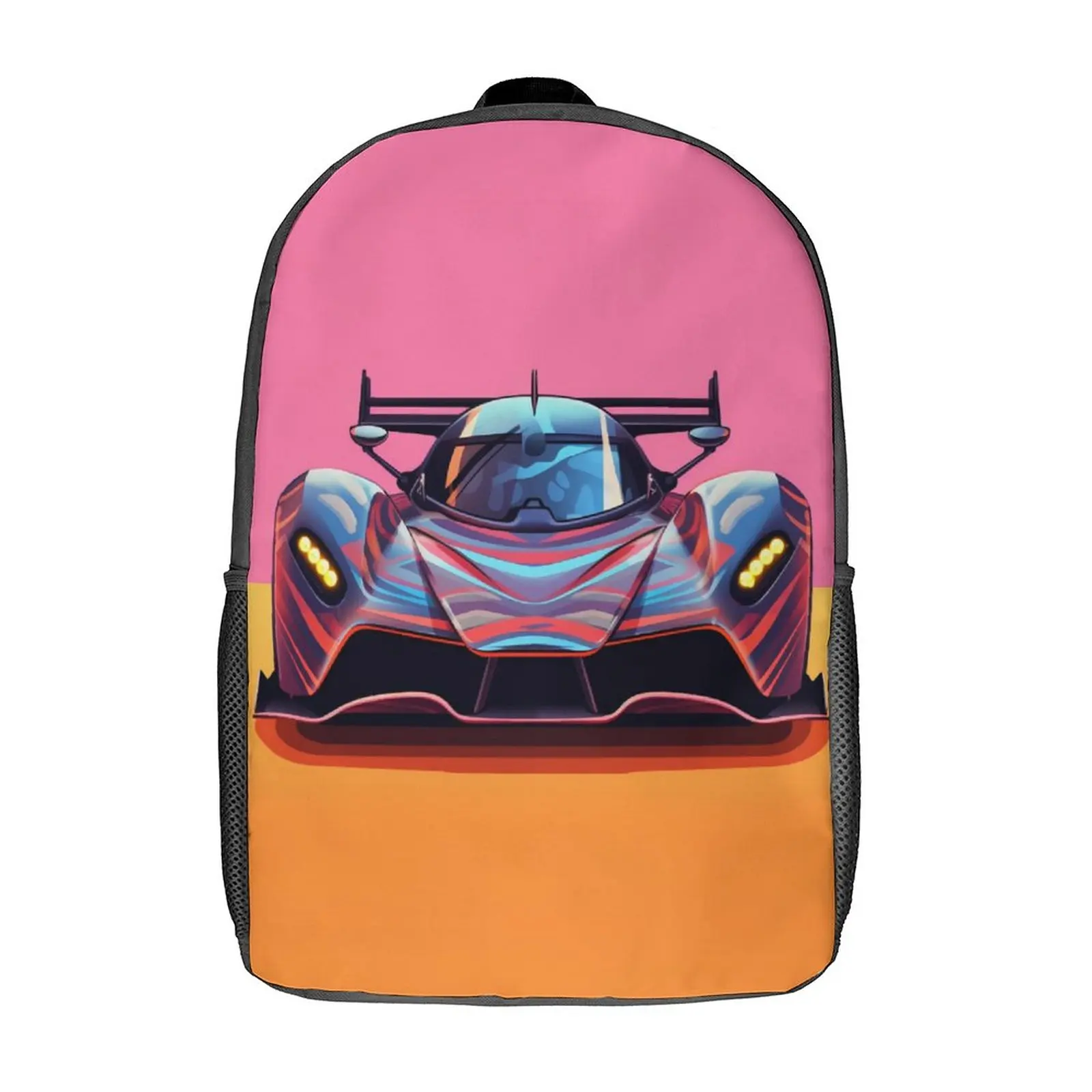 

Dazzling Sports Car Backpack Male 2D Elements Cartoon Big Backpacks Polyester Cute High School Bags University Designer Rucksack