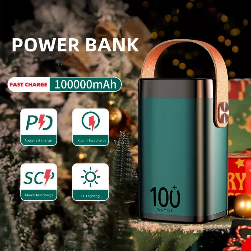 

2023 новый внешний аккумулятор большой емкости на 100000 мАч, портативное зарядное устройство для Xiaomi, iPhone, быстрая зарядка, внешний аккумулятор,...