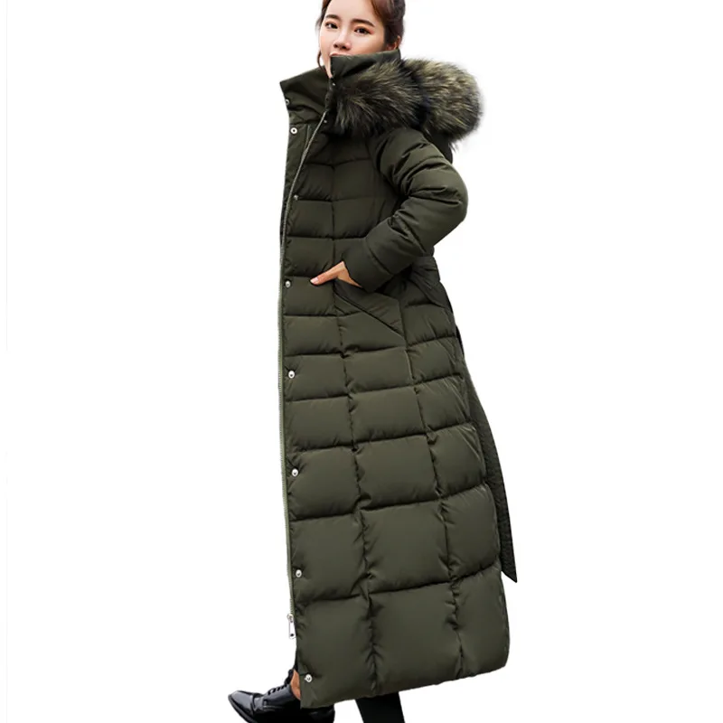 X-Long New Fashion Slim Ladies Winter Jacket Padded Jacket Warm Thick Ladies Coat Long Coat Parker Ladies Jacket