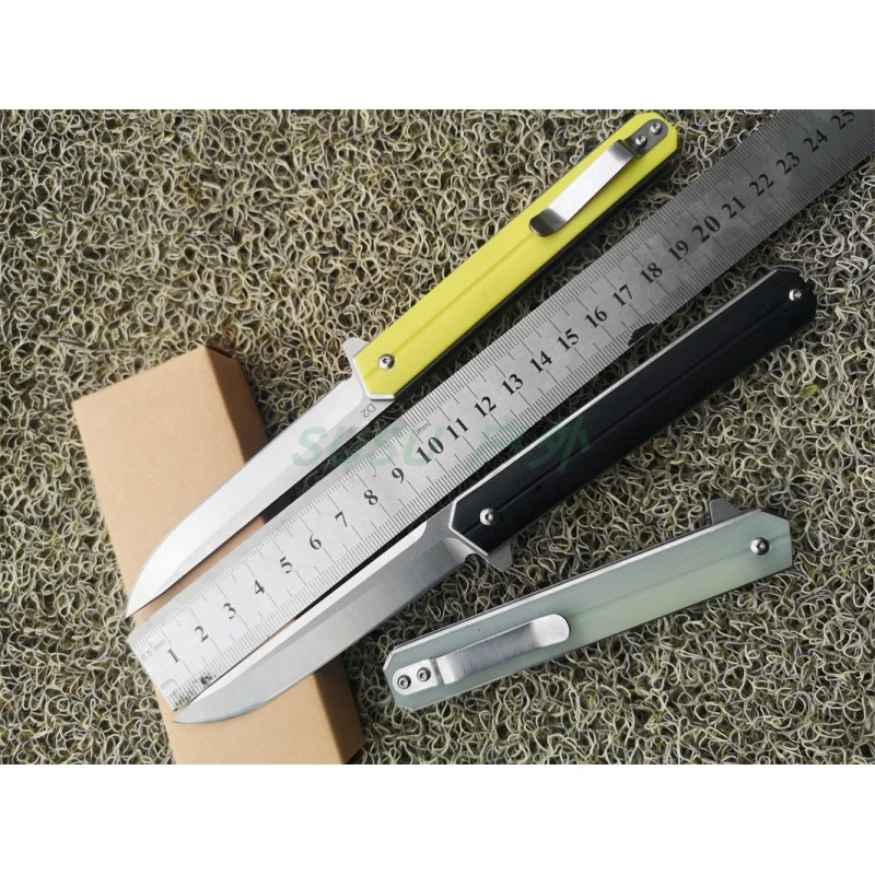 

High Quality D01A Folding Knife D2 Blade g10 Handle Bearing Quick Opening Knife Outdoor Camping Portable Utility Knife