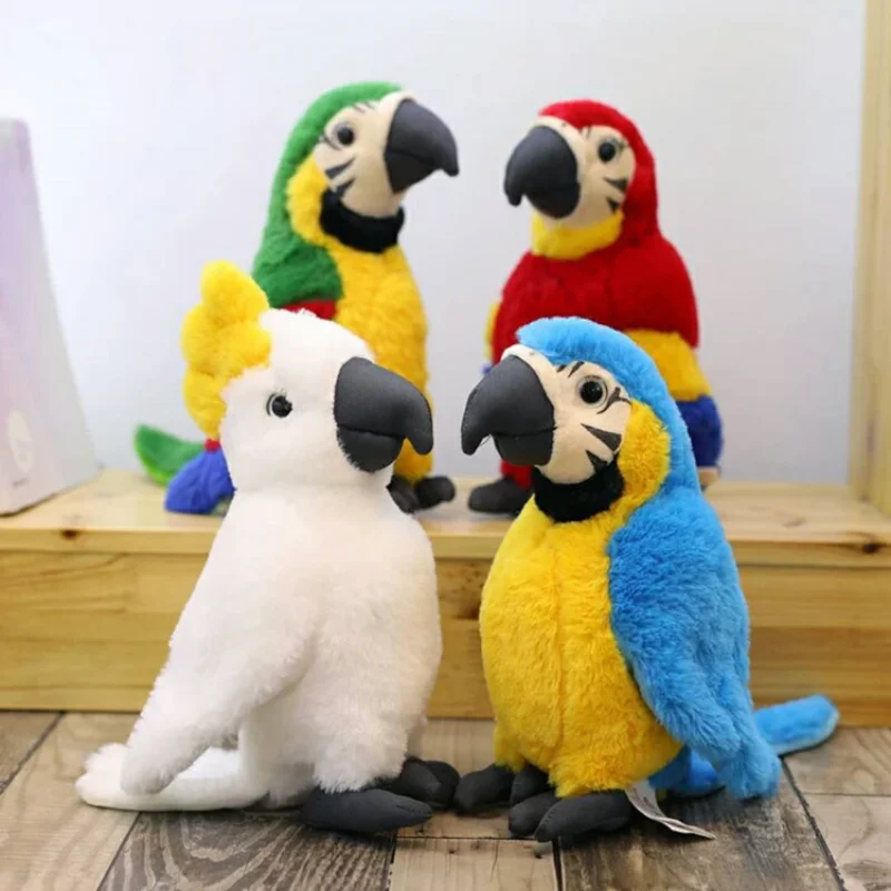 S Soft Simulation Psittacidae Macaw Stuffed Toy Cute Wild Animals Birds Dolls Bird Toys