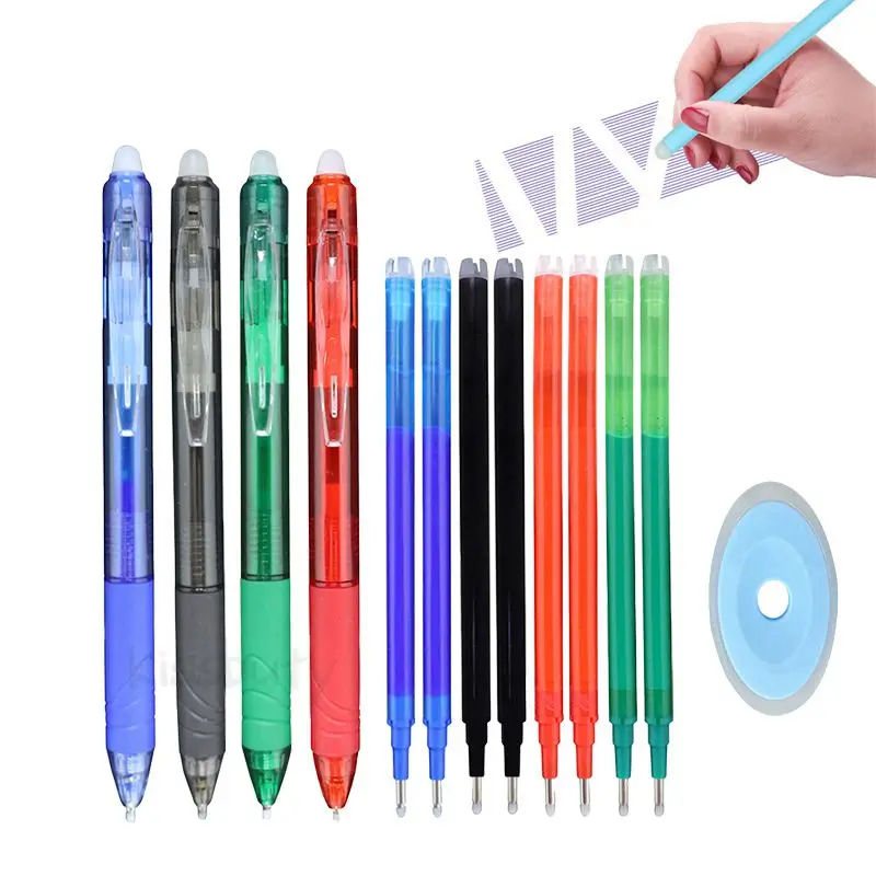 

0.5mm/0.7mm Magic Erasable Pen Press Gel Pen Set 8 Color Erasable Refill Rod Gel Ink Stationery Retractable Pen Washable Handle