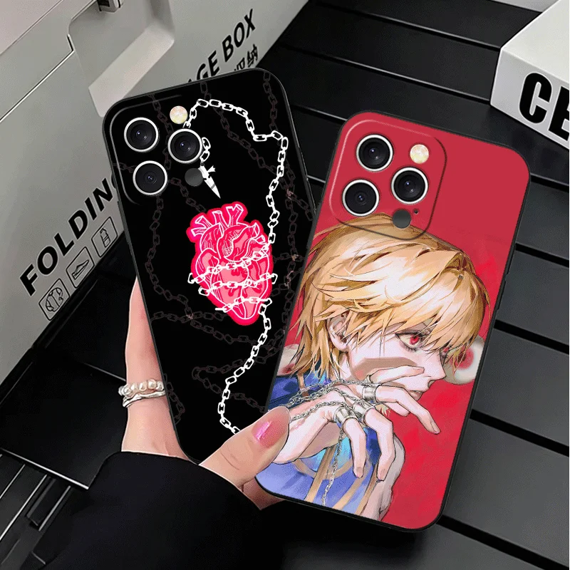 Фото Чехол для телефона Hunter X-Hunters Kurapika, мягкий, для iPhone 11, 13, 14, 15, 16 Pro Max, 17 Air, 16E, 12 Mini, 7, черный, задняя крышка (футляр) №3