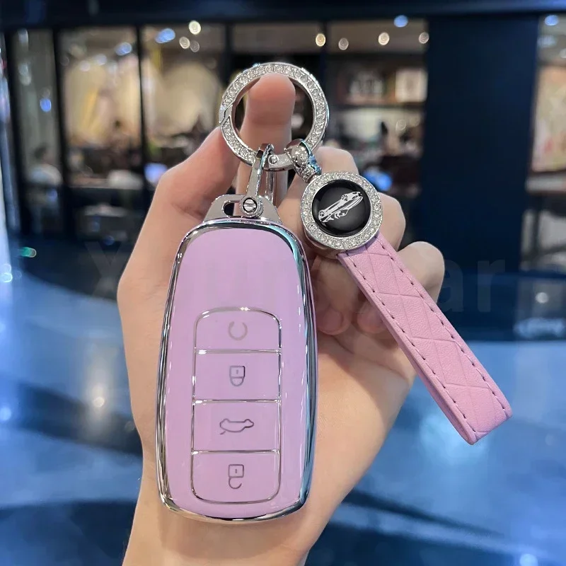 Фото Чехол для автомобильного ключа из ТПУ, держатель для брелока для Chery Tiggo 8 Pro, Tiggo 8 Plus, New 5 Plus, 7 Pro, 4, Tiggo 4, 5X, 7 Pro, 8, Exeed TXL, TX, LX №2