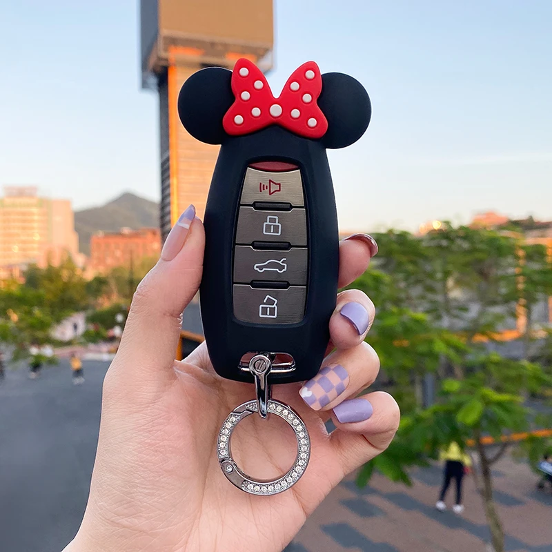 

Cute Bow Design Car Key Case Cover for Great Wall Haval Coupe H7 H8 H9 GMW H6 Samrt Cover Fob Shell Case Keychain Protector