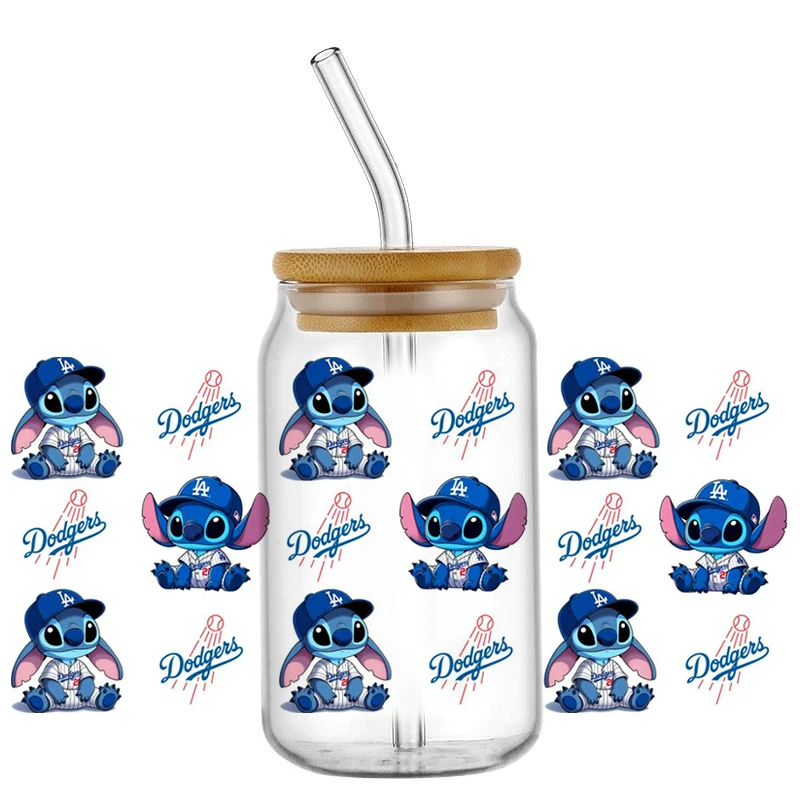 MINISO милый стежок UV DTF чашка обертка для 16oz Libbey очки DIY Бейсбол мультфильм моющаяся