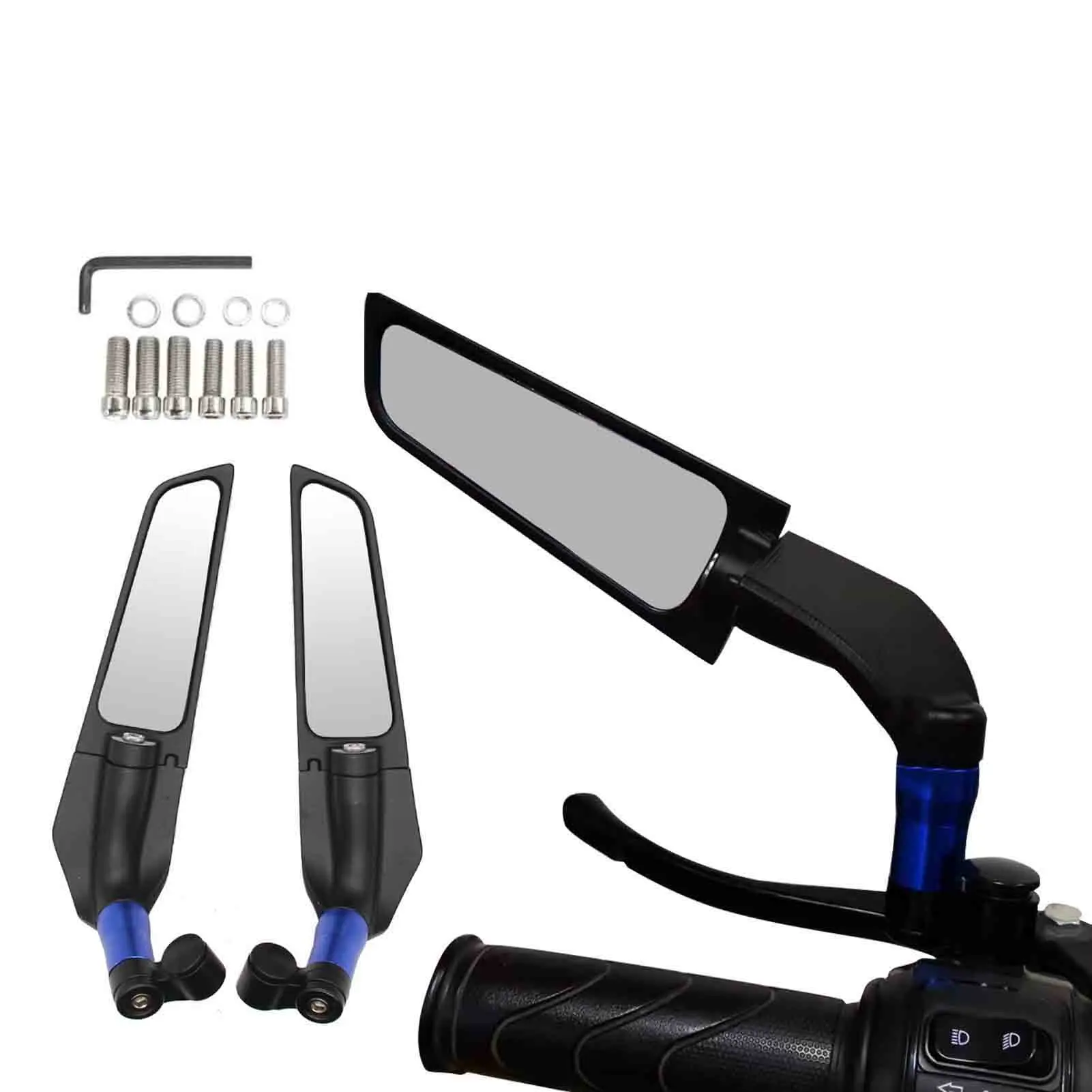 

Wide-angle Safety Rearview Mirror Aluminum Motorcycle Universal Rearview Mirror Adjustable Motorcycle Rearview Mirrors With
