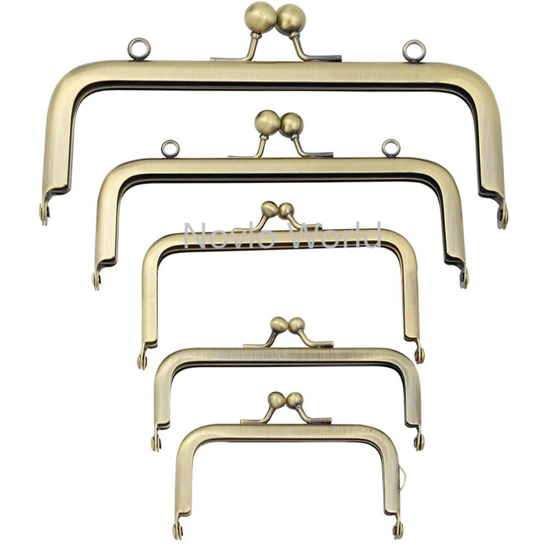 Antique Brass,Llight Gold Metal Frame Kiss Clasp Lock Handles Cat Pattern Purse Handbags Clutch Bags Replacement DIY Accessories