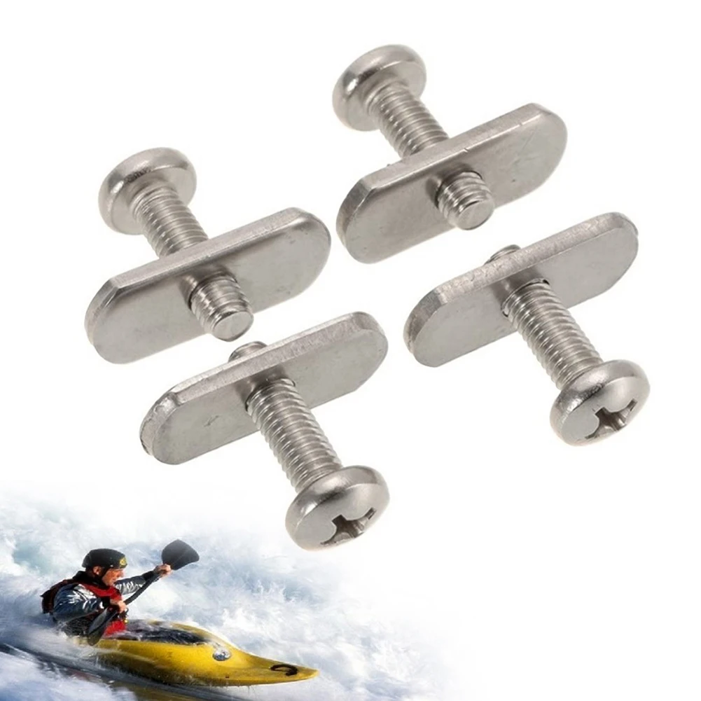 

4Pcs Threads Kayak Rail Track Screw Nuts Stainless Steel Boat Outdoor Fastener for Track Nut Retrofit Fasteners