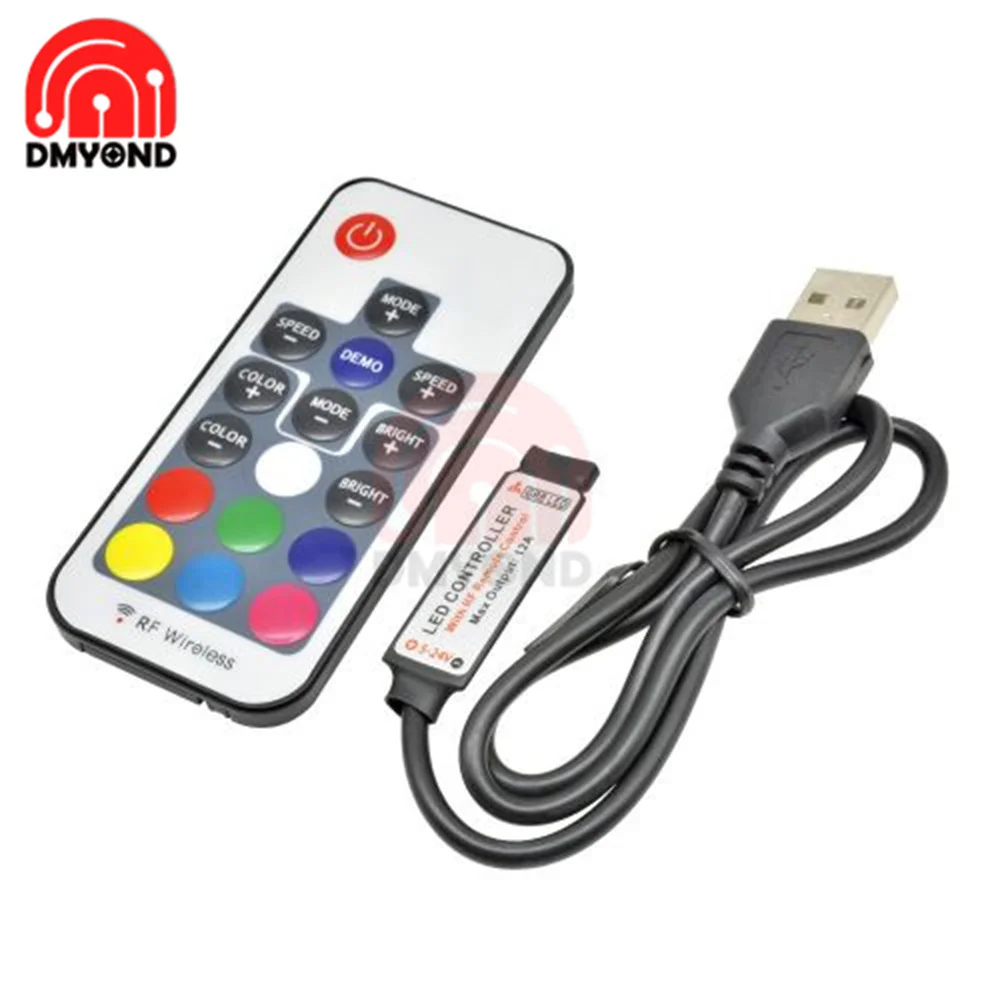 

LED Strip Light Mini 17 Key IR Remote Wireless Controller Wifi LED RGB Controler DC 5V MIni Wif For 3528 5050 RGB