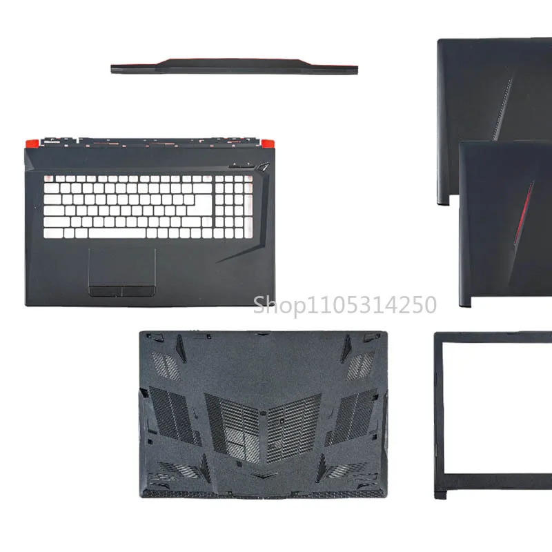 Фото Для MSI GL73 8RC 8RD 8RE 7RD MS-17C5 MS-17C6 MS-17-C7 MS-17C8: задняя крышка экрана, верхняя часть корпуса с подставкой для рук, нижняя крышка клавиатуры. №1