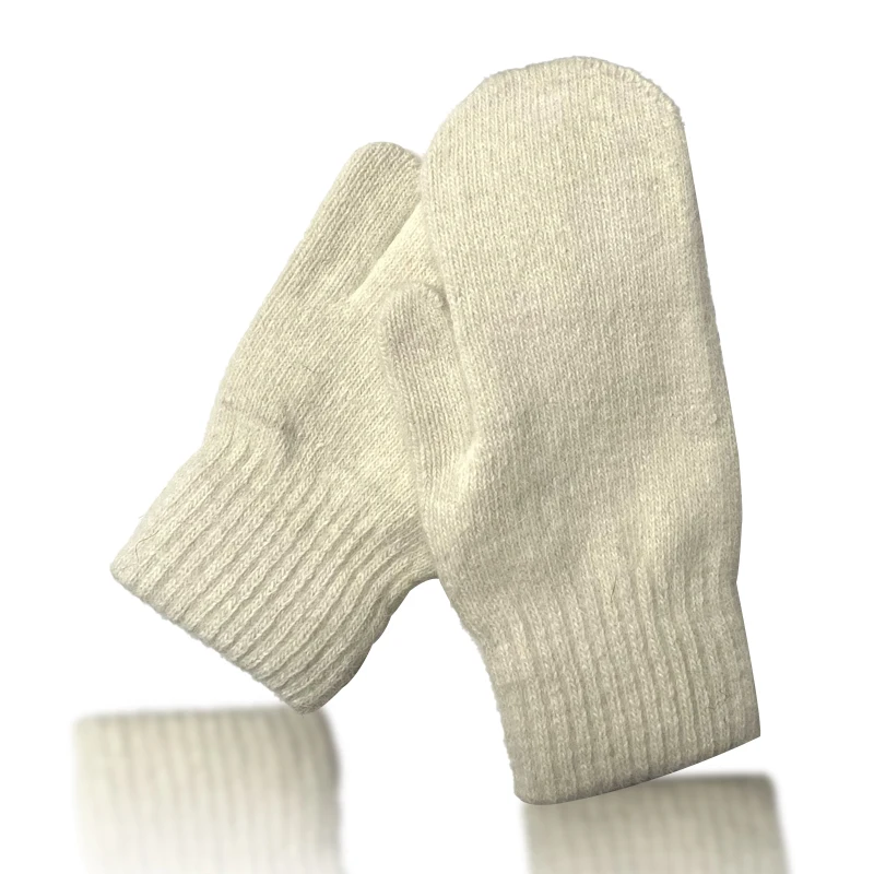 

Double-layer rabbit hair gloves female winter Korean version of solid color all fingers winter women gloves girls mittens