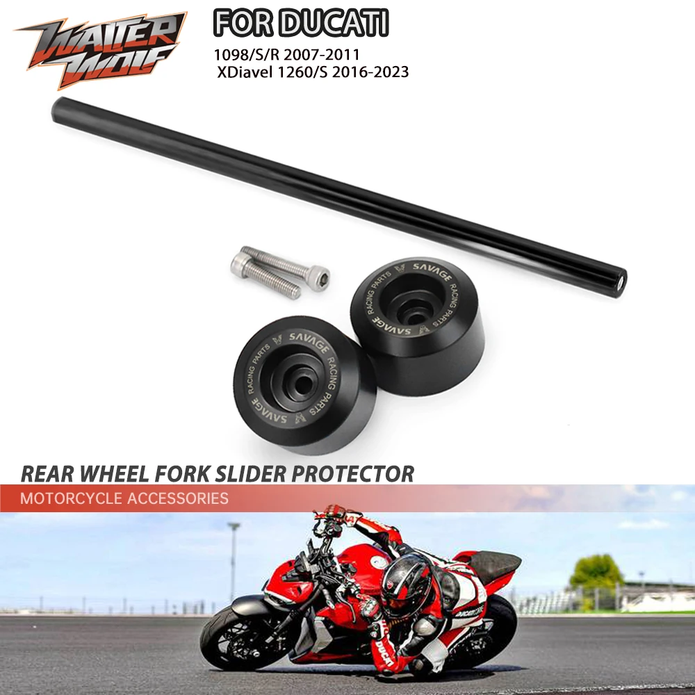 

Rear Wheel Protector Motorcycle Axle Fork Slider For DUCATI Panigale 1098 1198 1199 1299/S/R V2 V4 S Diavel 1200 XDiavel 1260/S