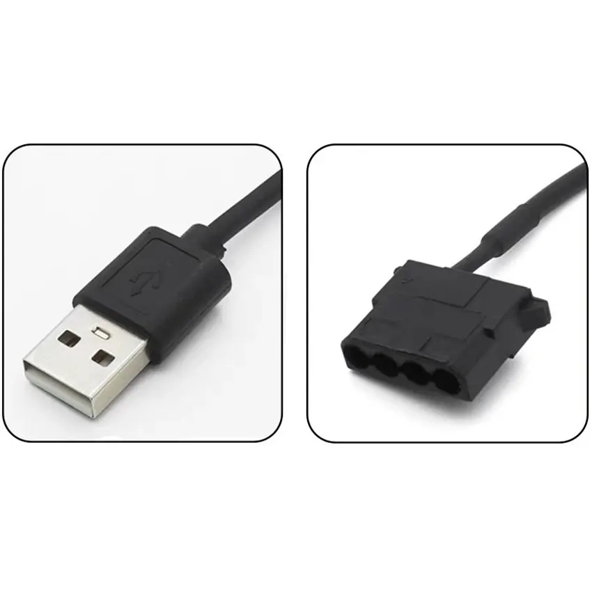 Кабель-адаптер 30 см с USB на 4-контактный разъем Molex переключателем вентилятора ПК