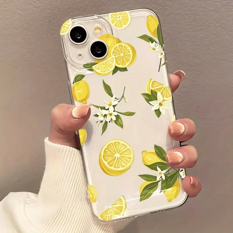 Фото Прозрачный чехол для телефона Summer Fruit Lemon Flower для Samsung Galaxy S25 S24 S23 S22 S21 FE Plus Ultra A56 A55 A35 A16 A54 A53 Cover №3