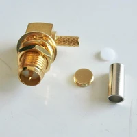 connector rpsma rp sma female 90 degree right angle with o ring bulkhead panel nut crimp for rg316 rg174 rg179 lmr100 cable