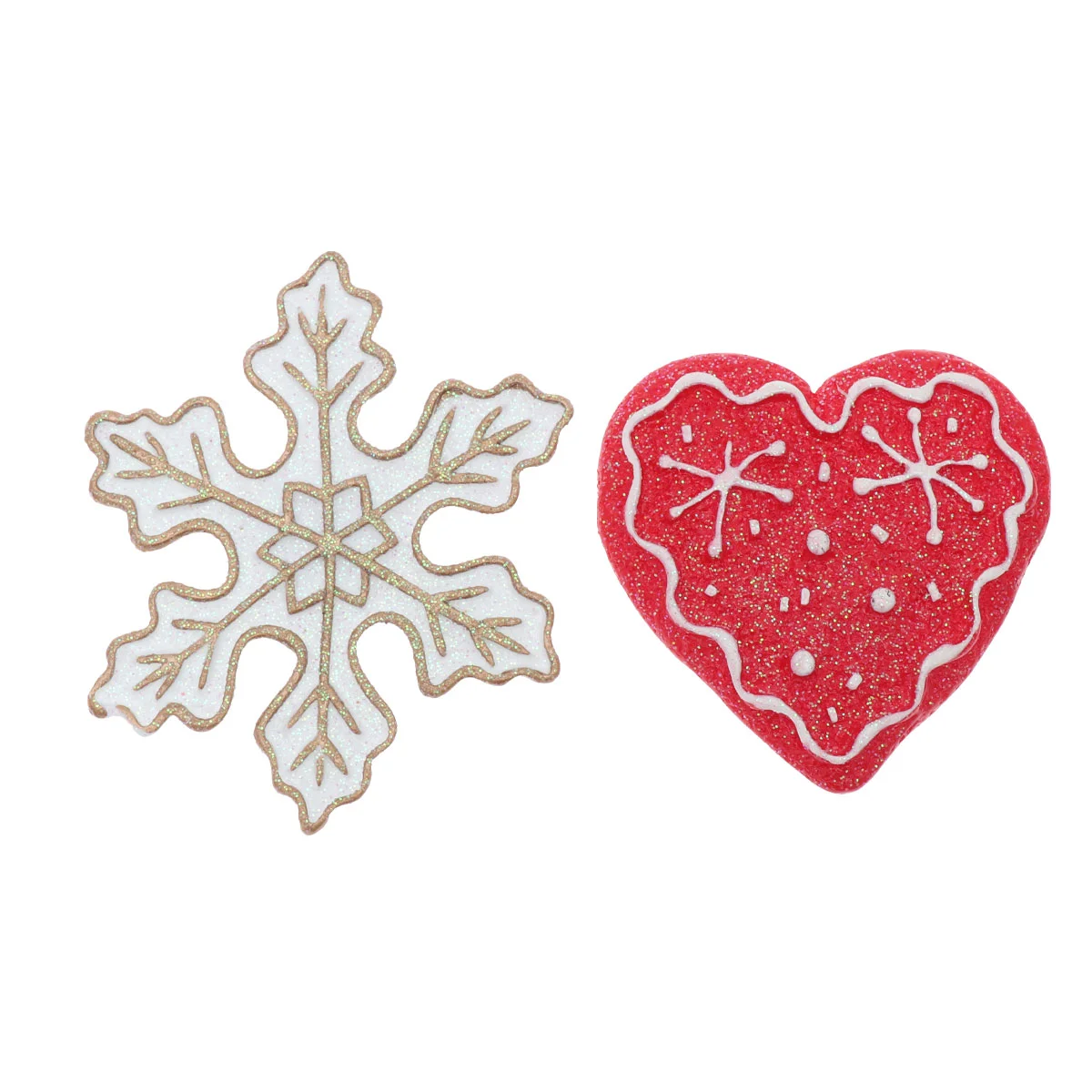 

2 Refrigerator Magnets Heart Resin Christmas Fridge Magnetic Sticker for Kitchen